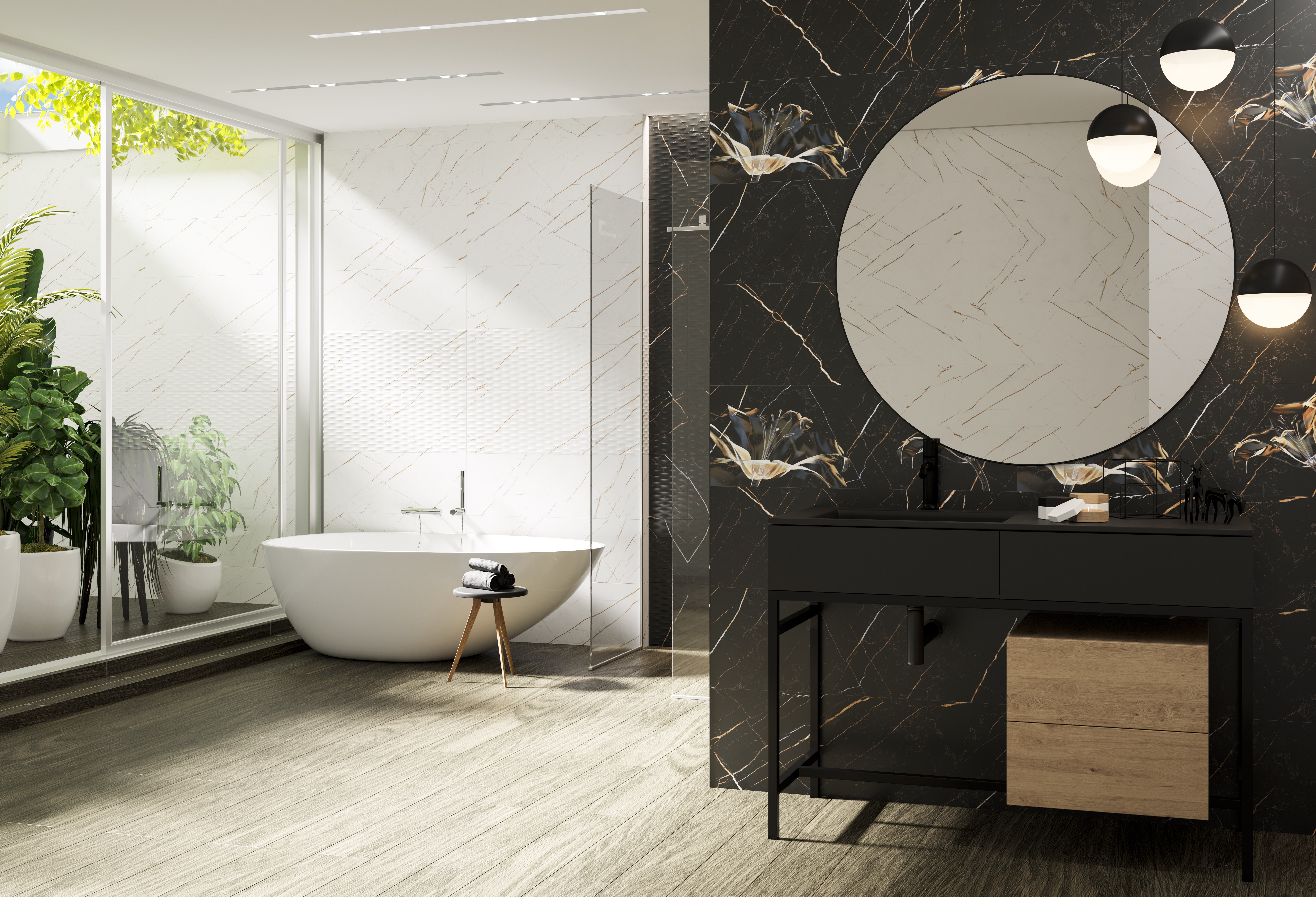 Плитка Intercerama Dark marble стена чёрный 3090 210 082/P
