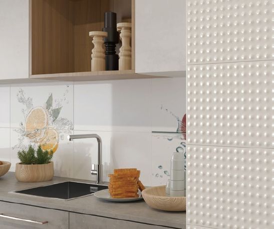 Плитка Opoczno Water Sparkles Origami White Glossy Structure